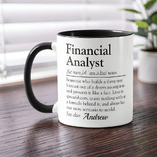 Caneca Definição de Dicionário de Analista Financeiro Eng