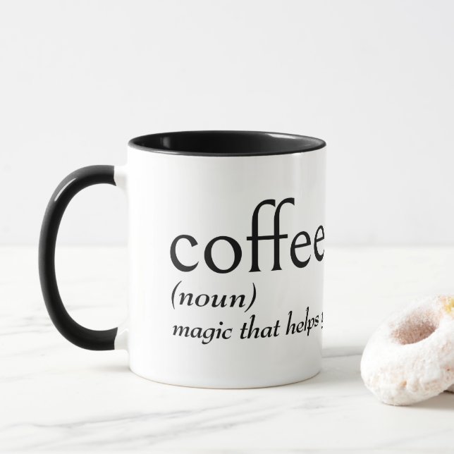 Caneca Definição De Dicionário Para CAFÉ (Com Donut)