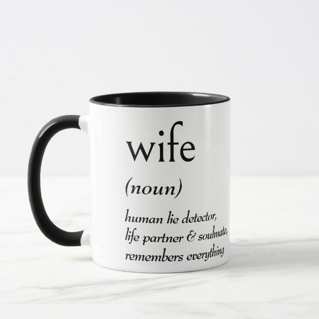 Caneca Definição de Dicionário para ESPOSA (Esquerda)