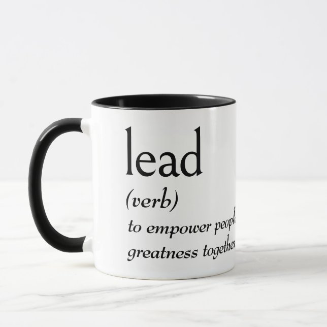 Caneca Definição de Dicionário para LEAD (Esquerda)