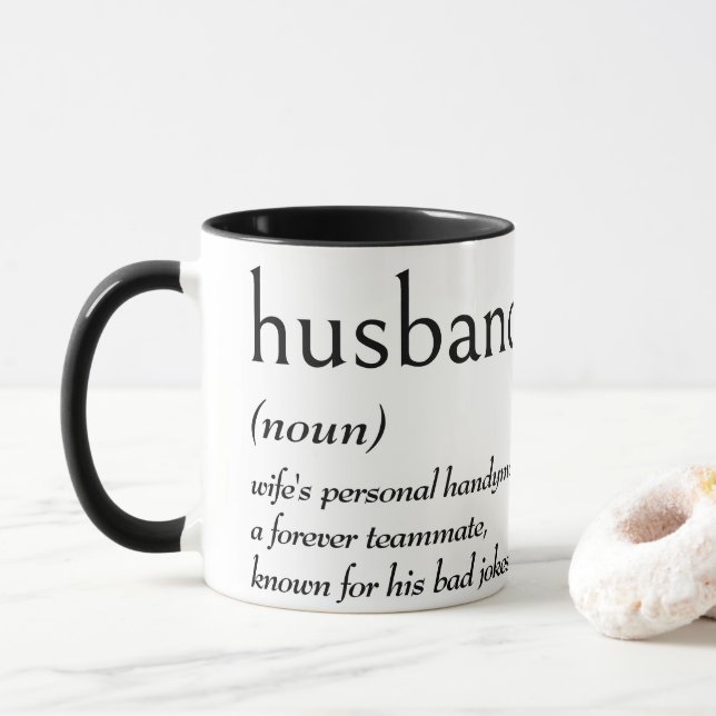 Caneca Definição de Dicionário para MARIDO (Com Donut)