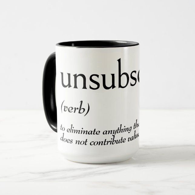 Caneca Definição De Dicionário Para UNSUBSCRIBE (Frente Esquerda)