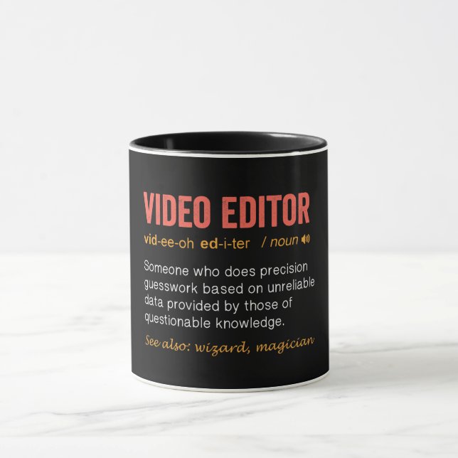 Caneca Definição de Editor de Vídeo Engraçado (Centro)