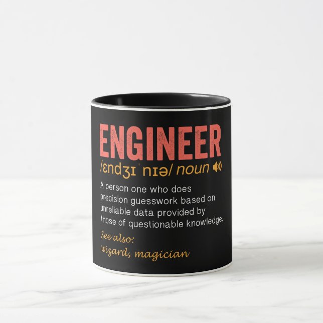 Caneca Definição de Engenheiro engraçada (Centro)