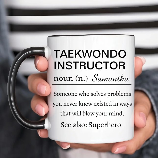 Caneca Definição de Instrutor de Taekwondo Personalizada  (Criador carregado)