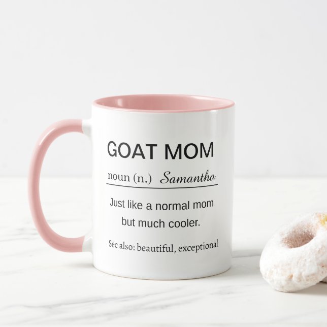 Caneca Definição de Mãe de Cabra Personalizada e Divertid (Com Donut)