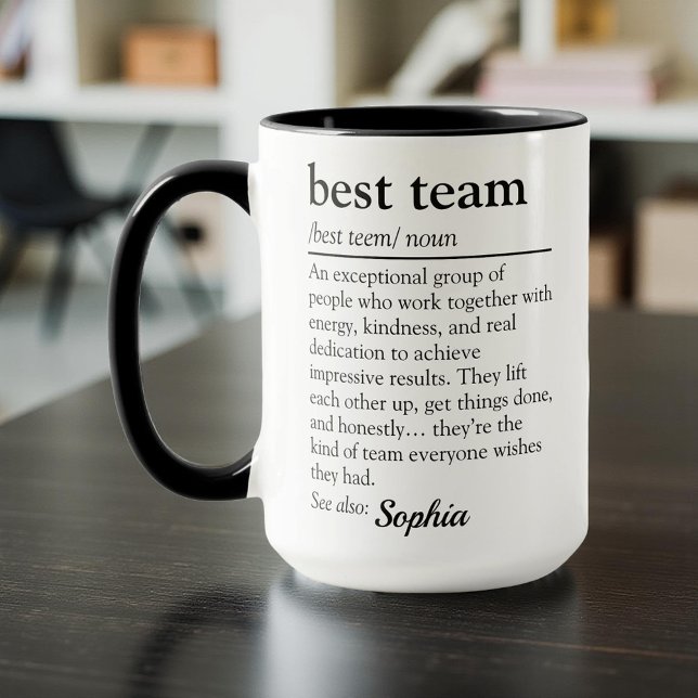Caneca Definição de Melhor Equipe Personalizada Apreciaçã (Criador carregado)
