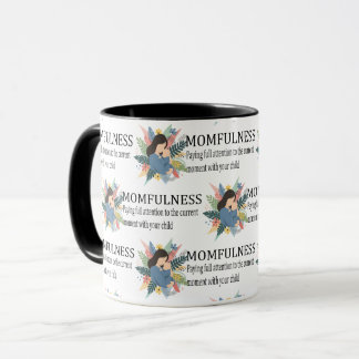 Caneca Definição de Momfulness Floral Padrão de Maternida