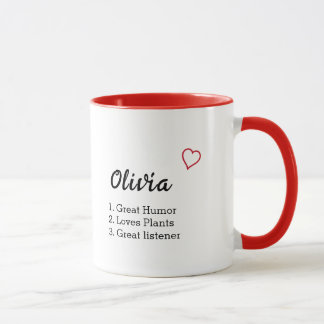 Caneca Definição de Nome Personalizado