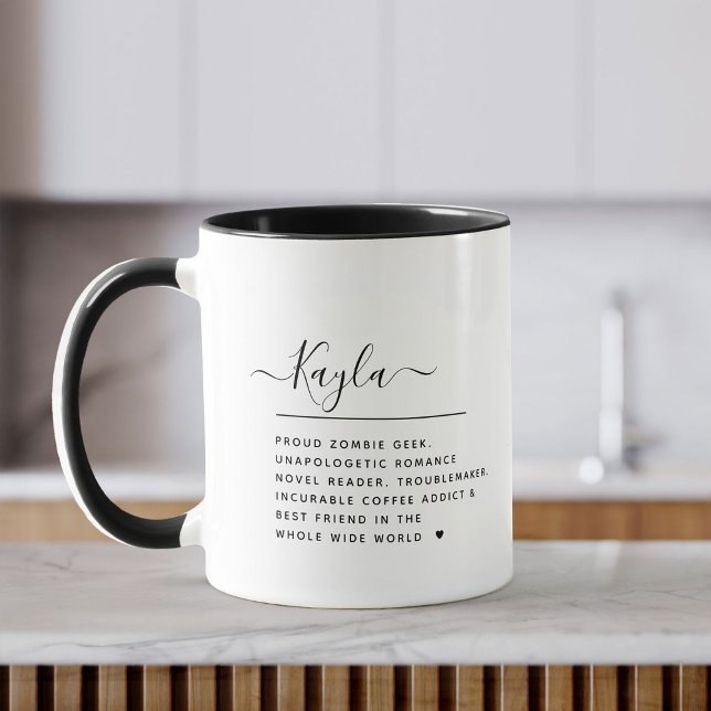 Caneca Definição de Nome Personalizado de Script Moderno  (Criador carregado)