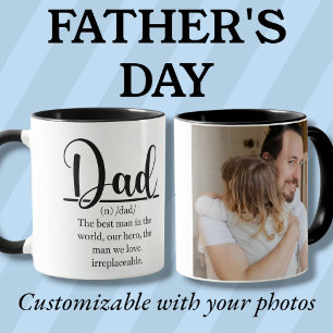 Caneca Definição de Pai preto personalizado foto Mug