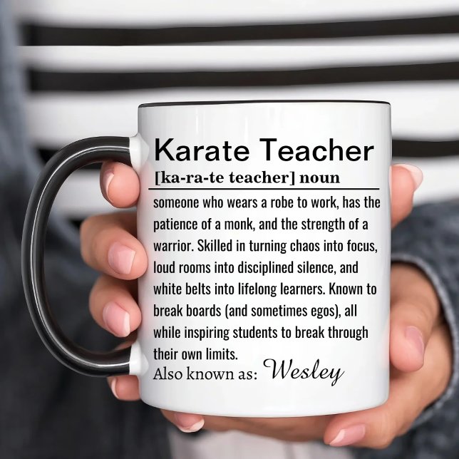 Caneca Definição de Professor de Caratê Personalizada e D (Criador carregado)