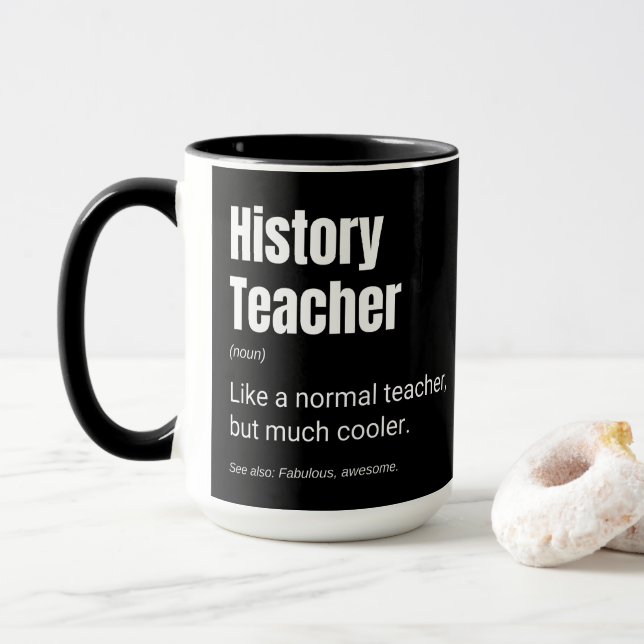 Caneca Definição de Professor Engraçado de História (Com Donut)