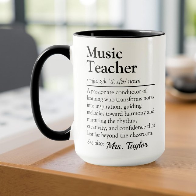 Caneca Definição de Professores de Música - Apreciação de (Criador carregado)