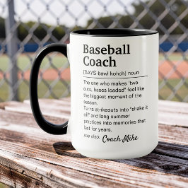 Caneca Definição de Treinador de Beisebol Apreciação Pers