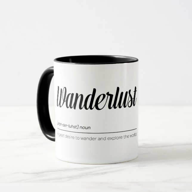 Caneca Definição de Wanderlust (Frente Esquerda)