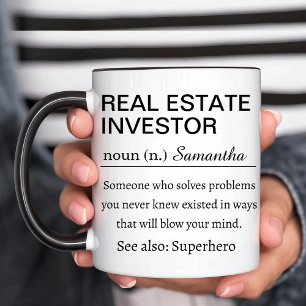 Caneca Definição Divertida de Investidor Imobiliário Pers