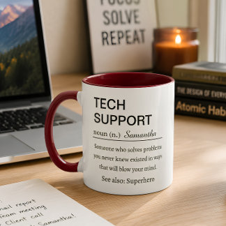 Caneca Definição Divertida de Suporte Técnico Personaliza