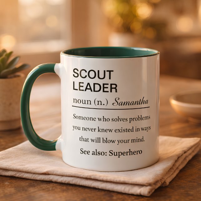 Caneca Definição Engraçada de Líder de Escoteiros (Criador carregado)