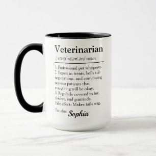 Caneca Definição Engraçada de Veterinário Citação de Aman