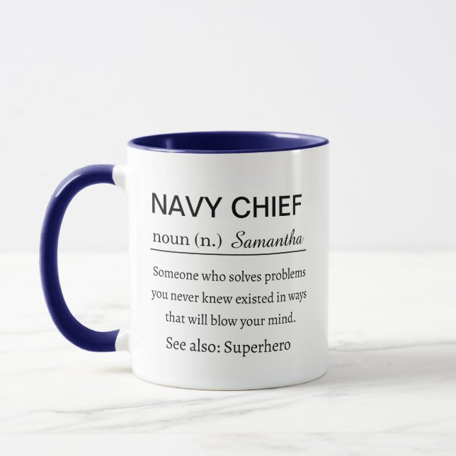 Caneca Definição Engraçada Personalizada de Suboficial da (Esquerda)