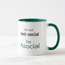 Caneca Definição introdutória: Eu sou Asocial, não Anti-S