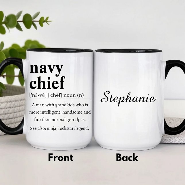 Caneca Definição Personalizada de Chefe da Marinha (Criador carregado)