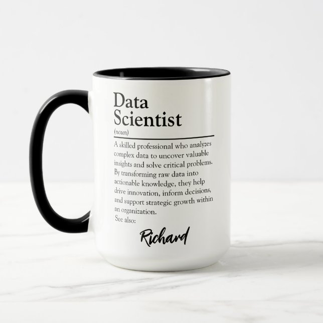 Caneca Definição Personalizada de Cientista de Dados (Esquerda)
