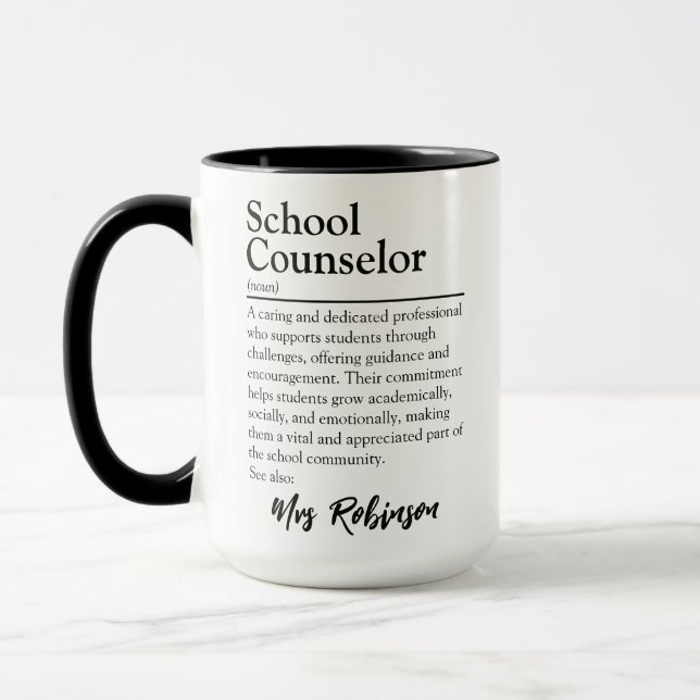 Caneca Definição Personalizada de Orientador Escolar (Esquerda)