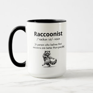 Caneca Definição racista, amante de raccoon, substantivo 