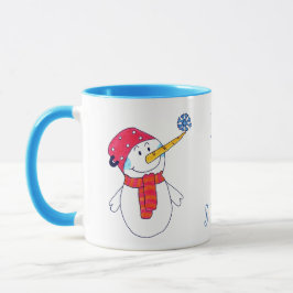 Caneca Deixe-o nevar Snowman e Snowflake Cute Kids