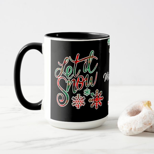 Caneca Deixe-o nevar Xadrez Natal (Com Donut)