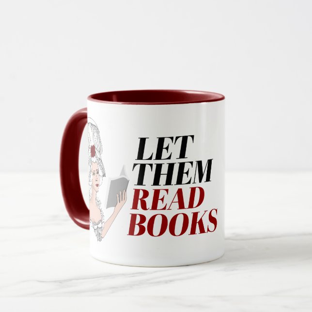 Caneca Deixe-os ler livros (Frente Esquerda)