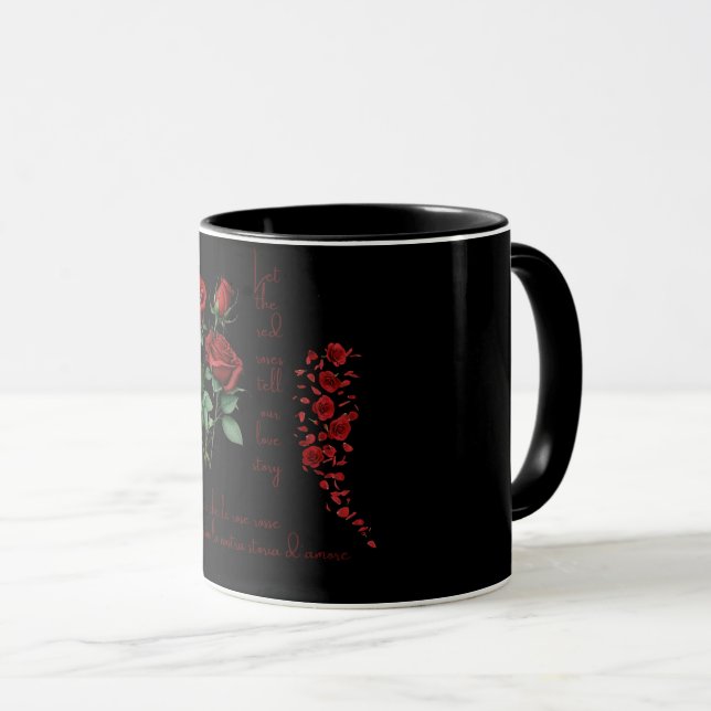 Caneca Deixe os rosas contarem nossa história de amor rom (Frente Esquerda)