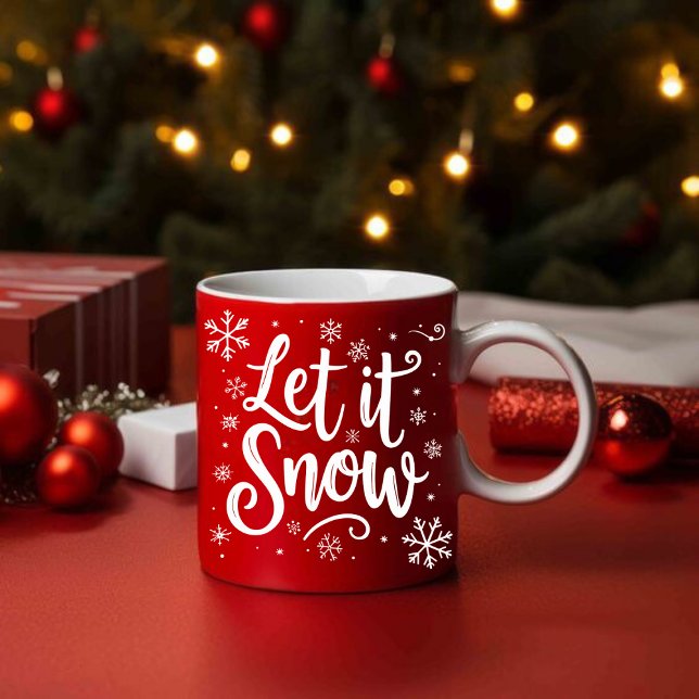 Caneca Deixem-na Neve Elegante Espetáculo de Natal Festiv (Criador carregado)
