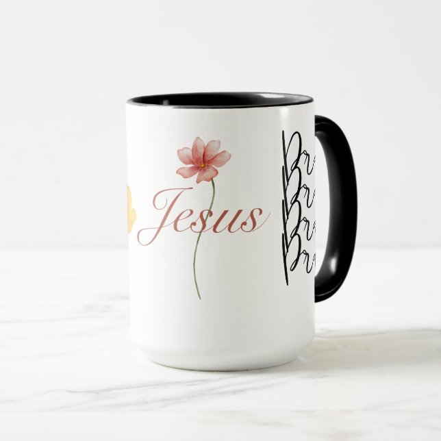 Caneca Deixem que Deus Cristo Fé Bíblia Jesus (Frente Esquerda)