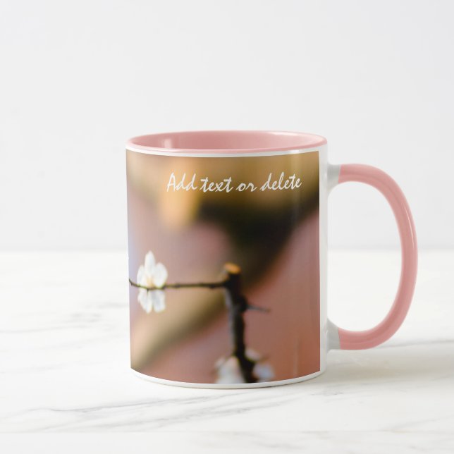 Caneca Delicar as flores do damasco japonês (Direita)