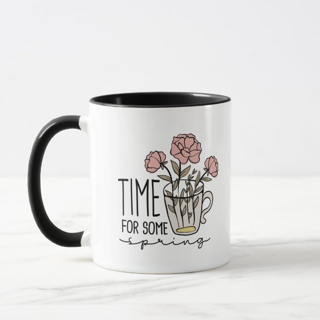 Caneca Delicate Charming Time For Some Spring Cute Floral (Esquerda)