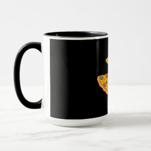 Caneca Delicioso Design de Pizza em Fatias Cartoon