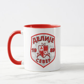 Caneca Delije Norte 1989 Vermelho Branco Retro