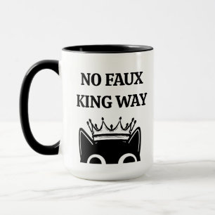 Caneca Democrata Feminista de Gato Engraçado Não Reis Ant