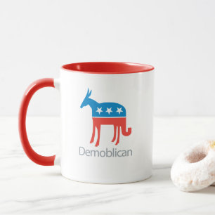 Caneca Democrata-Parte. Parte Republicana. Demoblican