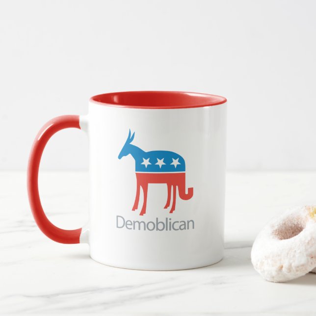 Caneca Democrata-Parte. Parte Republicana. Demoblican (Com Donut)