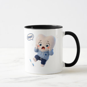 Caneca Dental Divertida com Personagem de Dente Fo