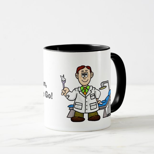 Caneca Dentista Engraçado Com Tumaça De Dente Pulsada (Frente Esquerda)