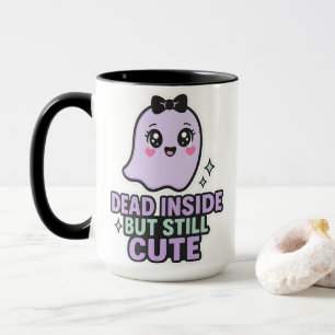 Caneca Dentro morto Mas Fantasma Kawaii Ainda Bonita Vibe