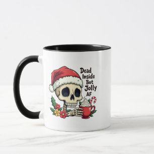 Caneca Dentro morto mas Jolly AF Hot Cacoa Latte Skul