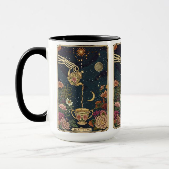Caneca Derramar do chá com Mystique - Tarot (Esquerda)