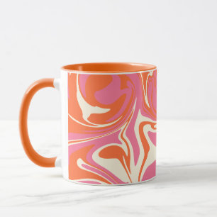 Caneca Derramar - Rosa, Laranja e Creme