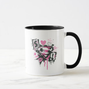 Caneca Derramares de Supergirl e Colagem de Scribbles